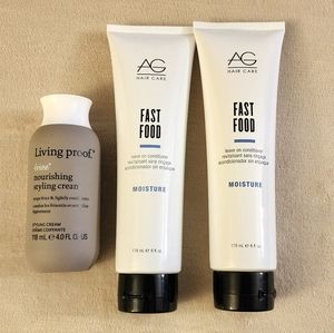 AG Fast Food & Living Proof styling cream